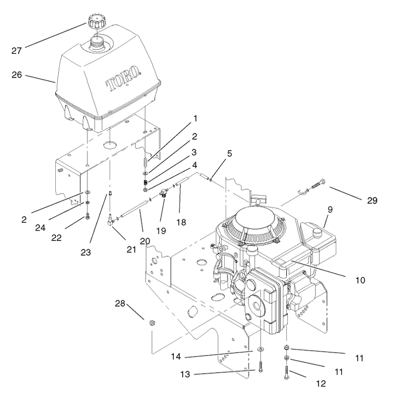 Engine and Fuel System Assembly