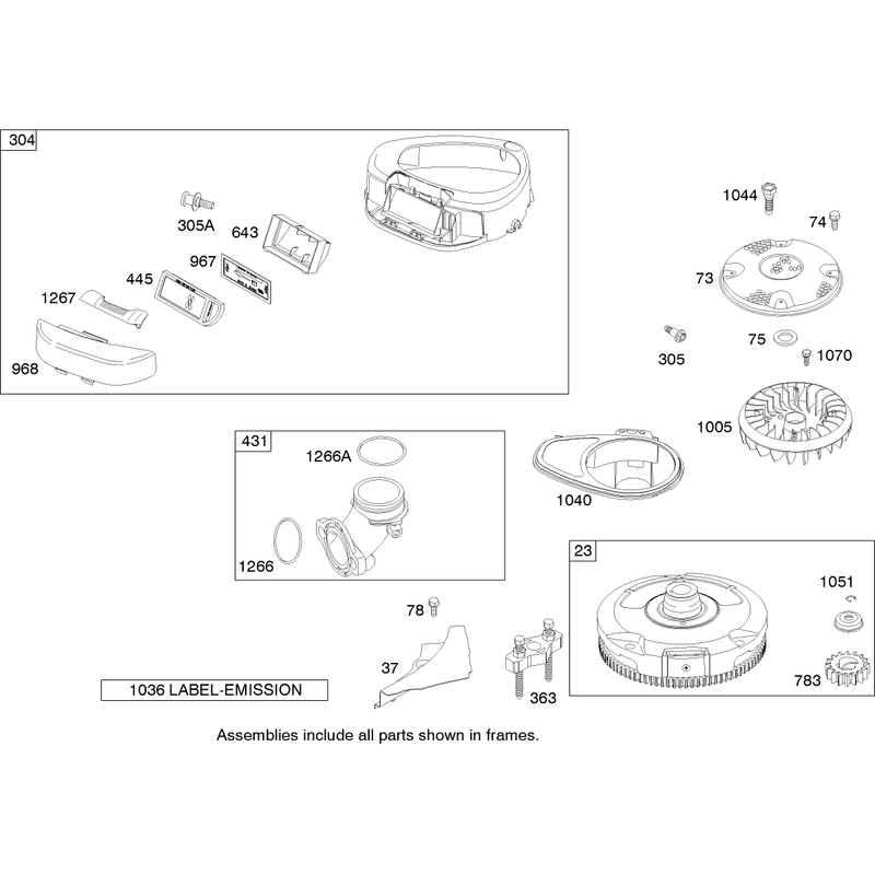 Blower Housing Assembly Briggs and Stratton 280h07-0166-e1