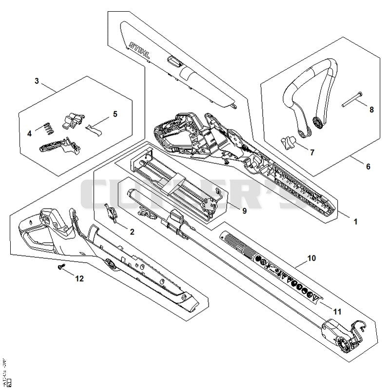 Handle housing, Drive tube assembly