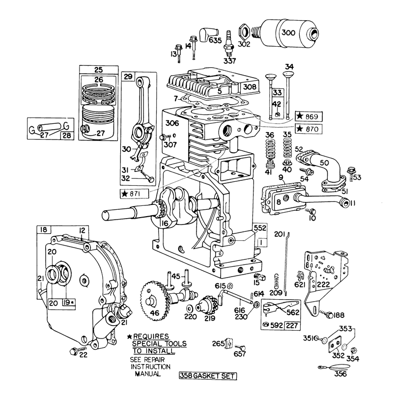 Engine Briggs & Stratton Model No. 190402 Type 0989-01