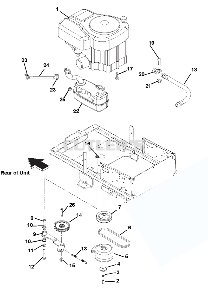 Engine, Exhaust, Belts And Idlers