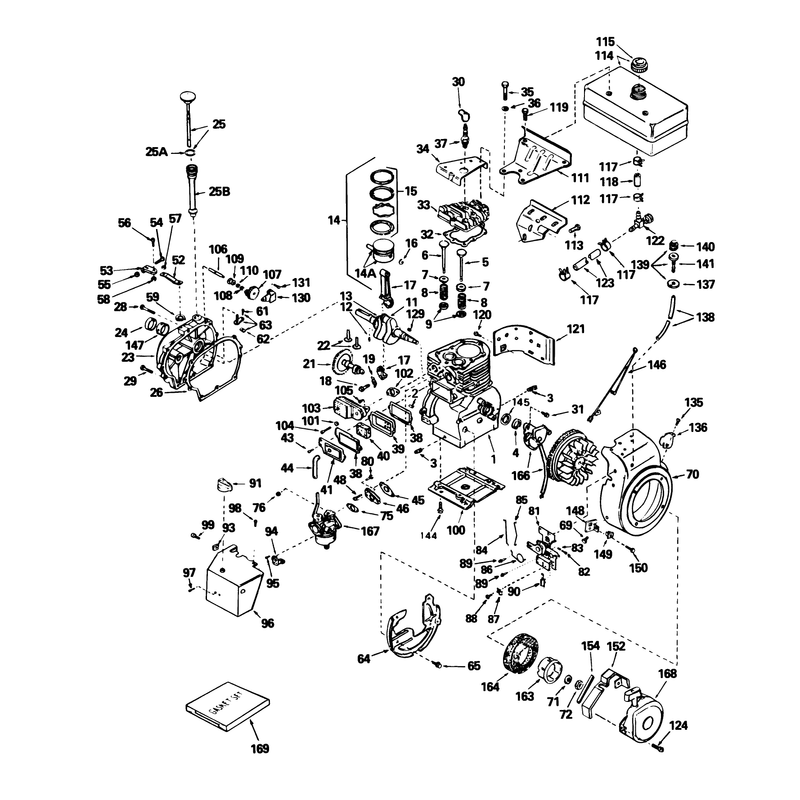 Engine, Tecumseh Model No. H70-130176f (7 H.p. Snowthrower Model No. 38050)
