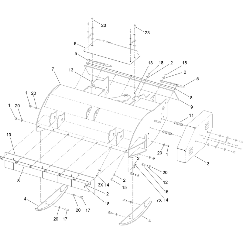 Chassis Cover and Guard Assembly 36 Inch Flail Attachment