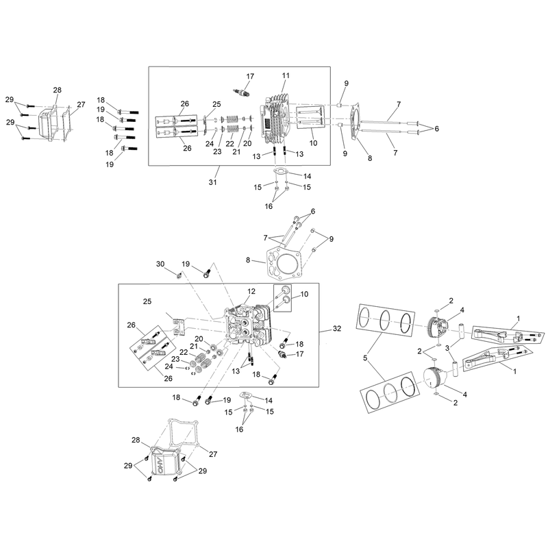 Piston and Cylinder Head Assembly