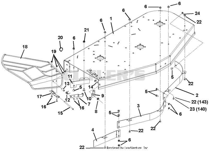 Deck, Discharge Chute And Baffles