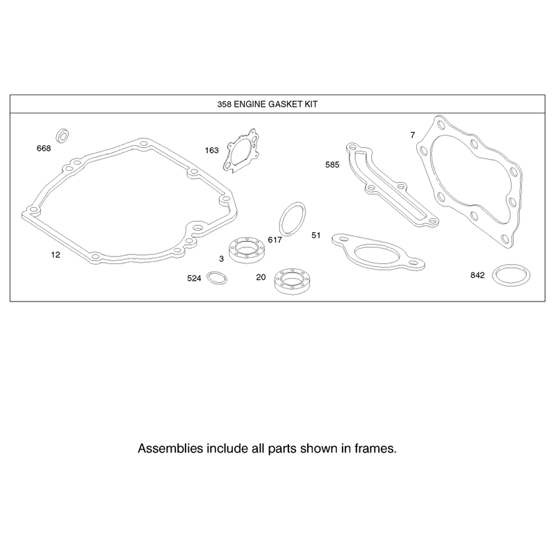 Gasket Assembly Engine Briggs and Stratton Model 123K02-0114-E1