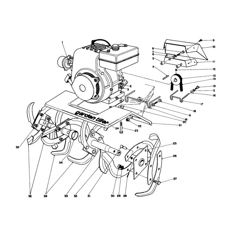 Tine And Engine Assembly