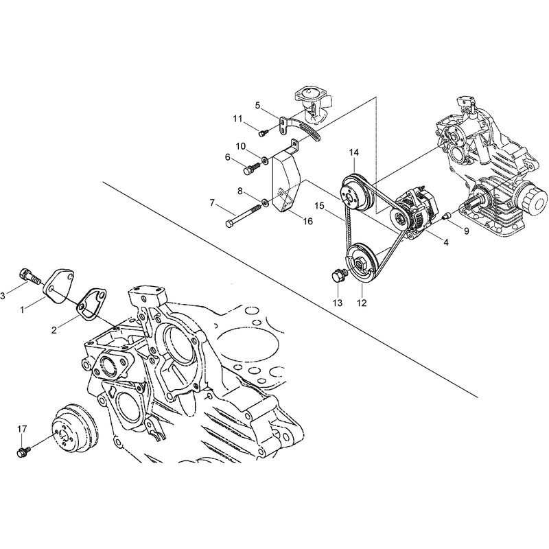 Alternator Pulley and Fuel Pump Cover Assembly