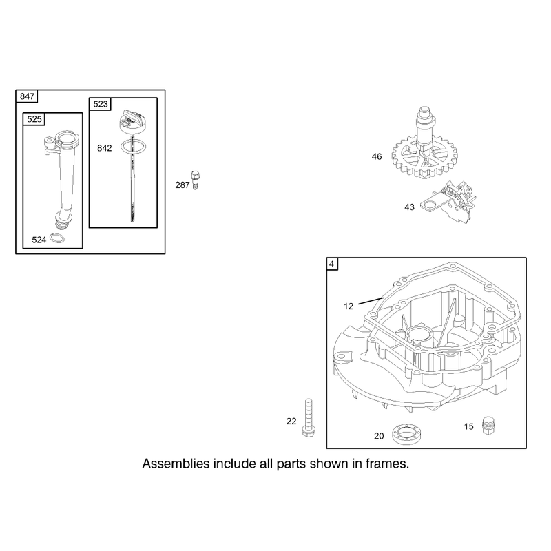 Crankcase Assembly Briggs and Stratton Model 122602-0120-E1