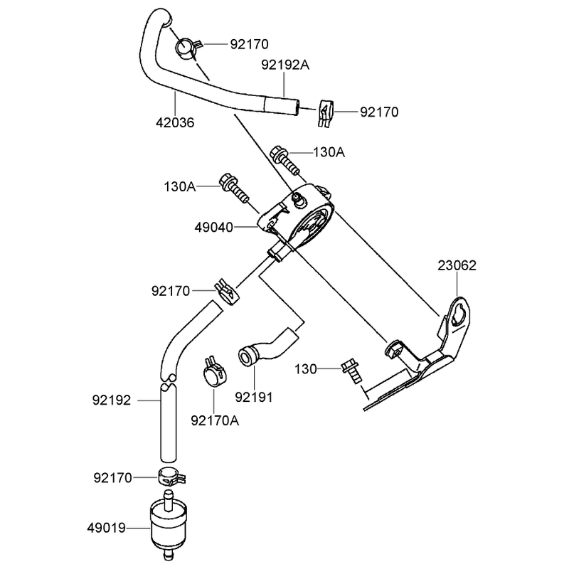 Fuel Tank and Valve Assembly Kawasaki FH770D-AS05