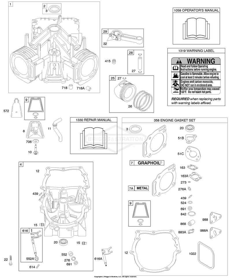 Cylinder, Crankcase Cover/Sump, Engine Gasket Set, Piston/ Rings/ Connecting Rod