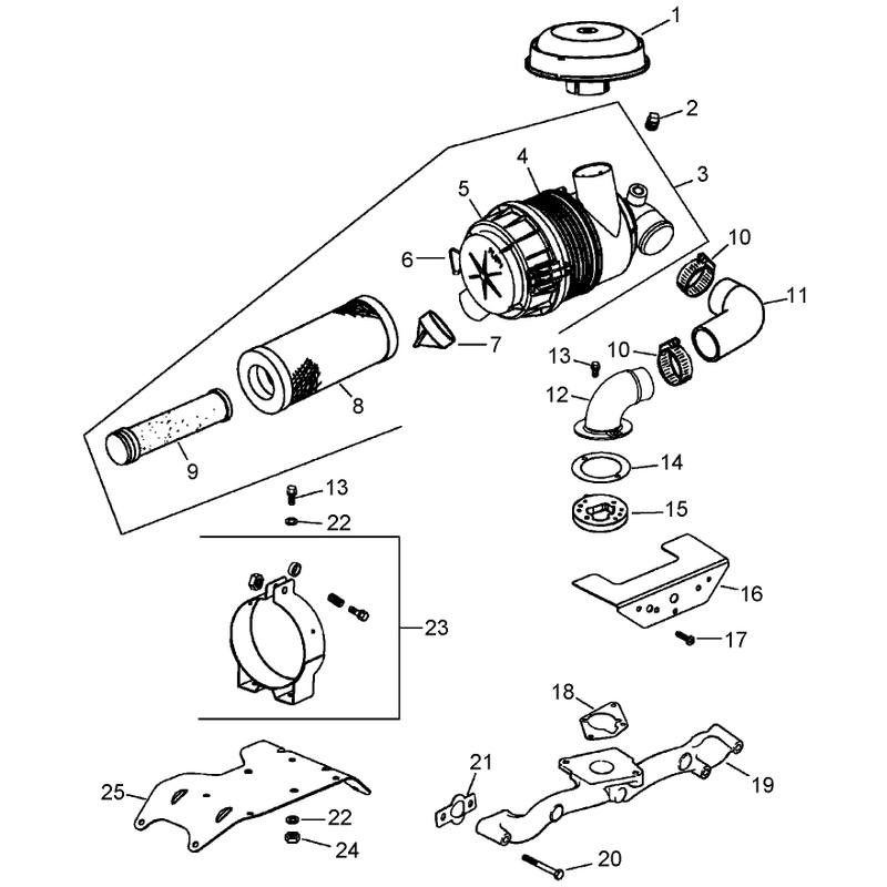 Air Intake and Filtration Assembly Kohler CH23S-76584
