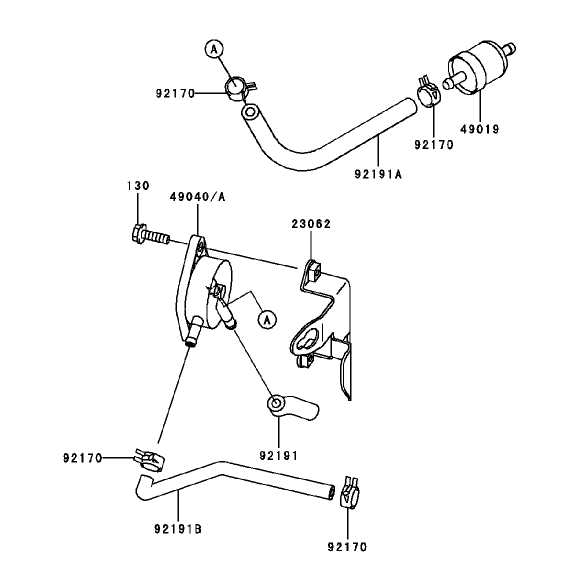 Fuel TankFuel Valve Assembly Kawasaki FH451V-BS04