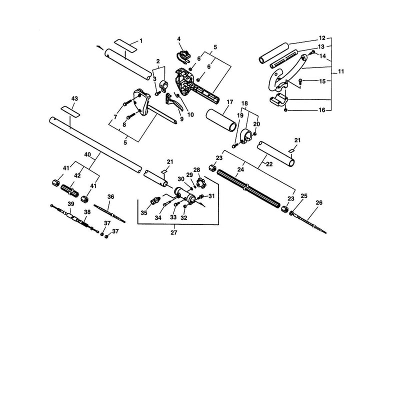SRM DRIVE SHAFT, COUPLING, HANDLES, THROTTLE, STOP SWITCH