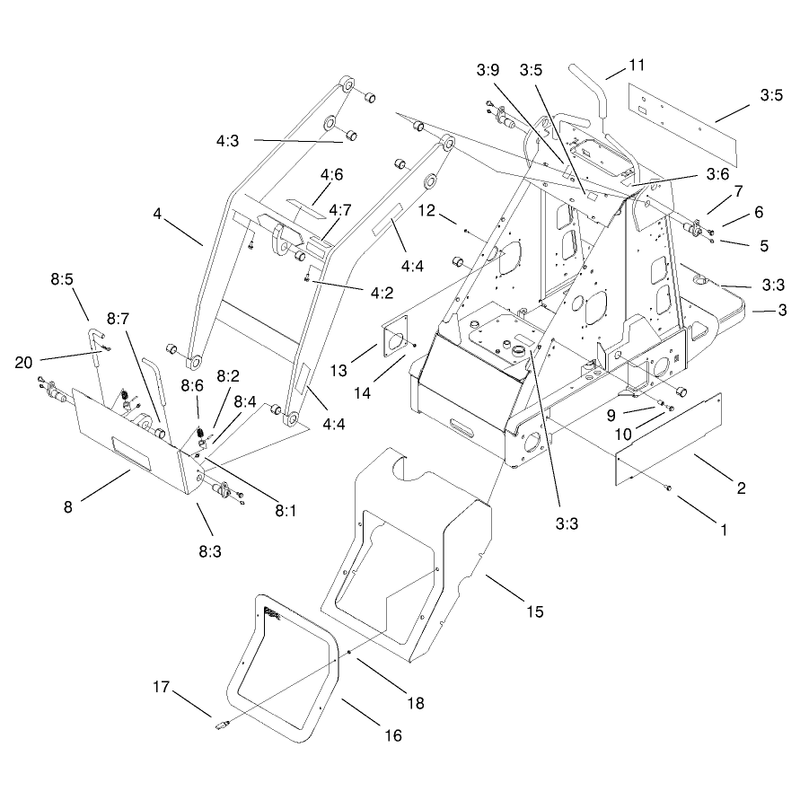 Frame and Loader Arm Assembly