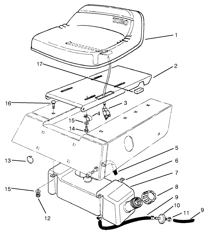 Seat and Gas Tank Assembly