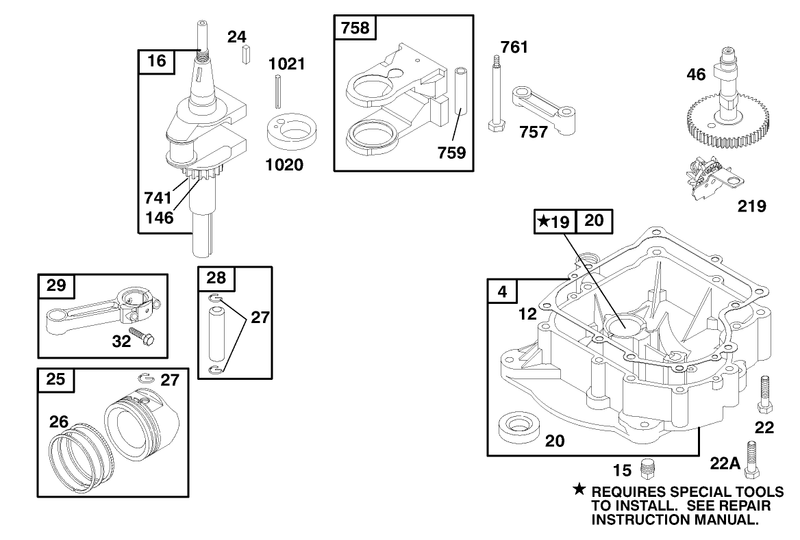 Engine Briggs and Stratton Model 195707 0421 E1
