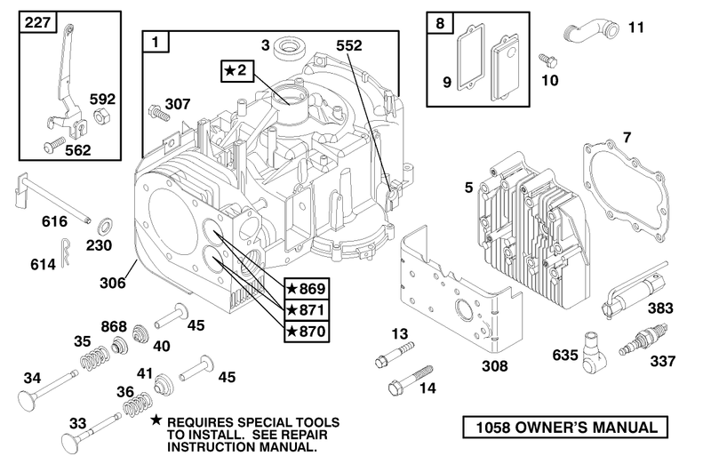 Engine Briggs and Stratton Model 195707 0421 E1