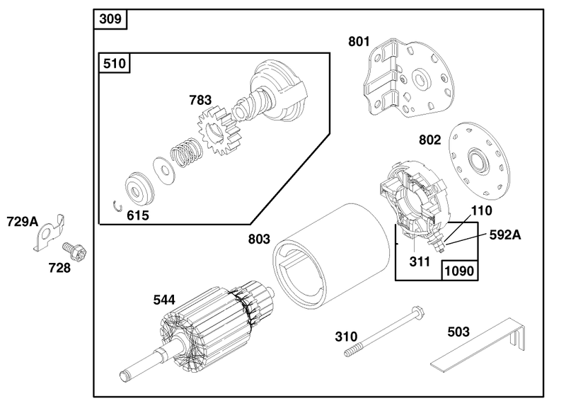 Engine Briggs and Stratton Model 195707 0421 El