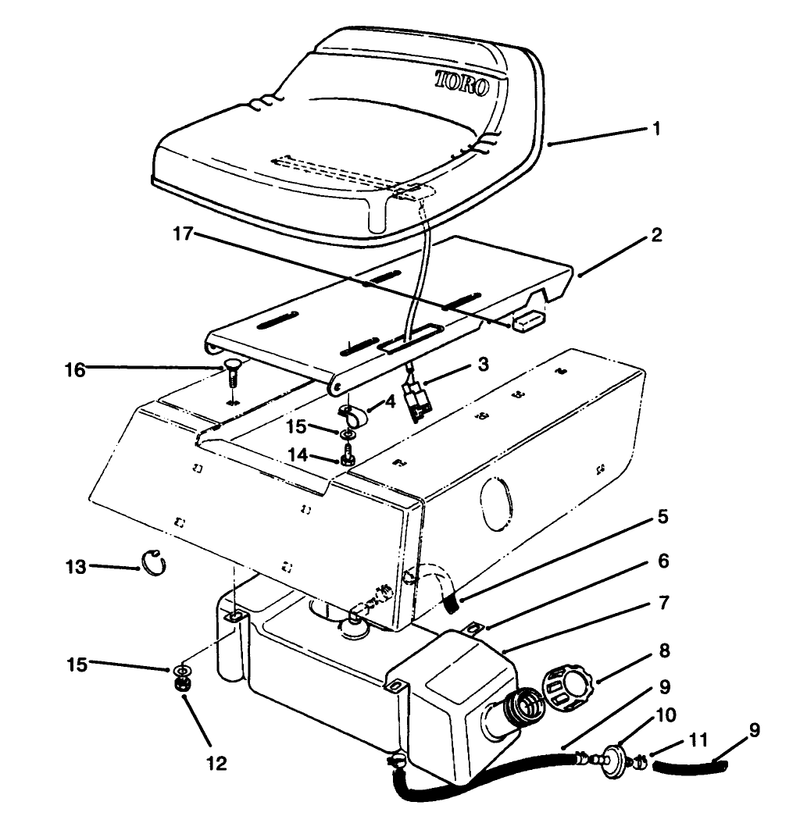 Seat and Gas Tank Assembly