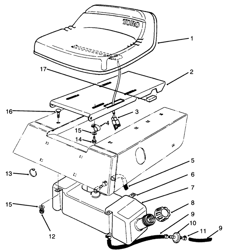Seat and Gas Tank Assembly