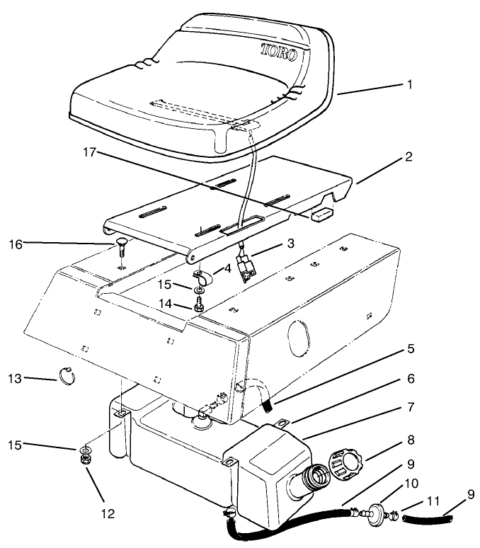 Seat and Gas Tank Assembly
