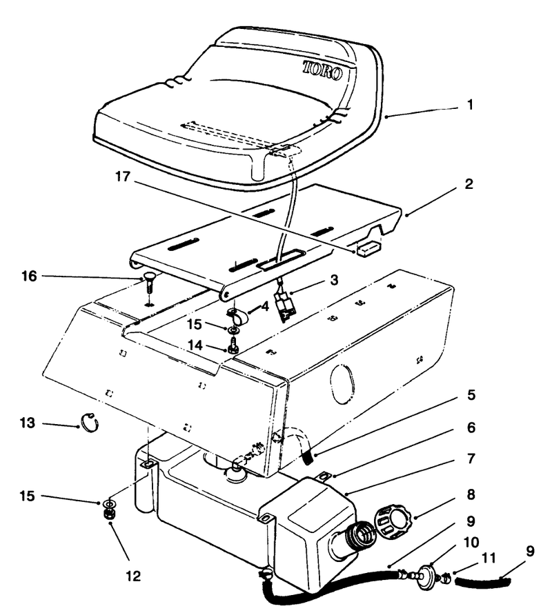Seat and Gas Tank Assembly