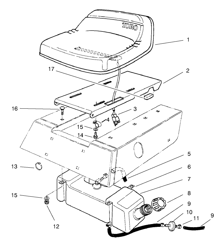 Seat and Gas Tank Assembly