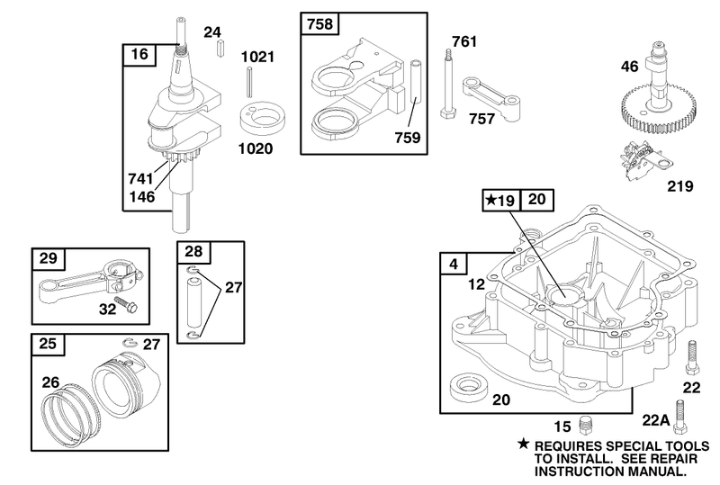 Engine Briggs and Stratton Model 195707 0421 E1