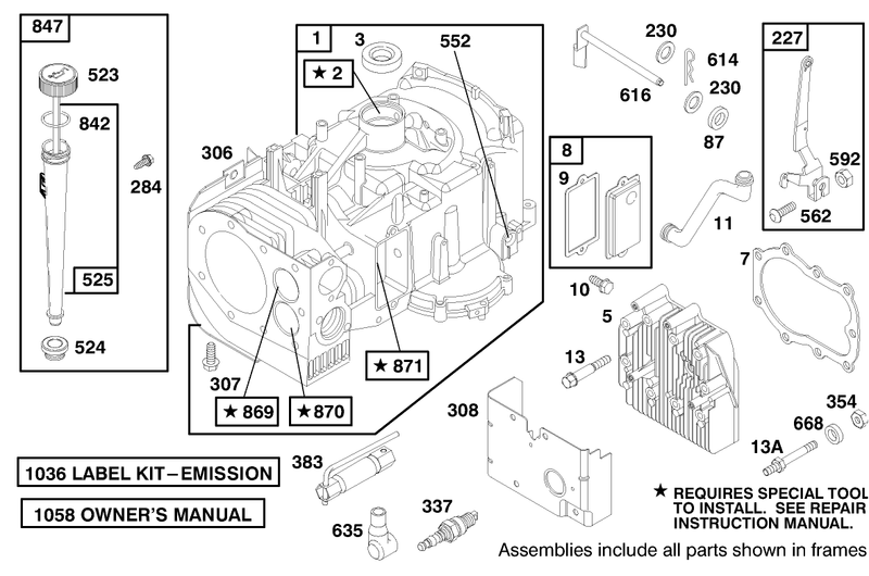 Engine Briggs and Stratton Model 28m707 1182 E1
