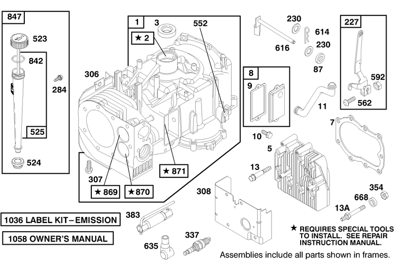 Engine Briggs and Stratton Model 28m707 1182 E1