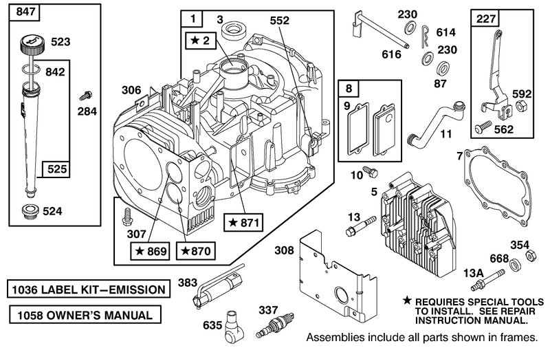 Engine Briggs and Stratton Model 28m707 1182 E1