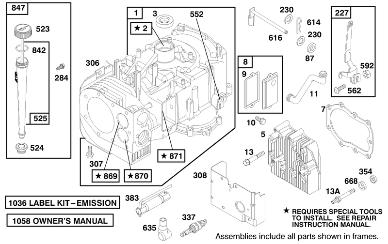 Engine Briggs and Stratton Model 28m707 1182 E1