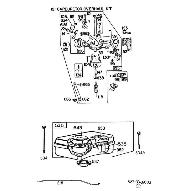 Engine Briggs & Stratton Model No. 191702-2160-01 (continued) 8 H.p. Rear Engine Rider Recoil Model 56138