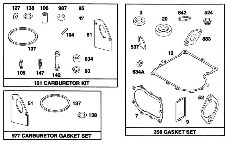 Engine Briggs and Stratton Model 28b707 0126 01