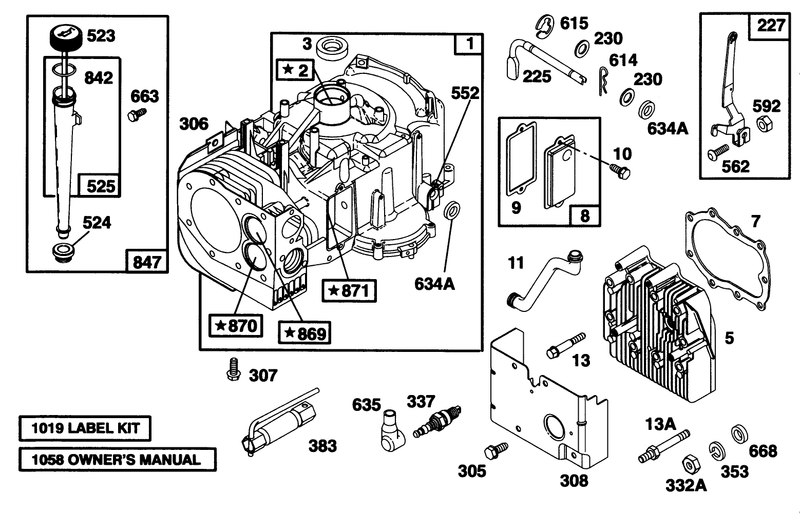 Engine Briggs and Stratton Model 28b707 0126 01