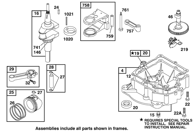 Engine Briggs and Stratton Model 195707 0421 E1