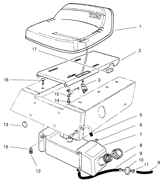 Seat and Gas Tank Assembly