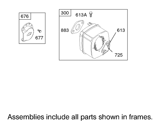 Muffler and Fuel Tank Assembly Engine Briggs and Stratton Model 28M707 1127 E1