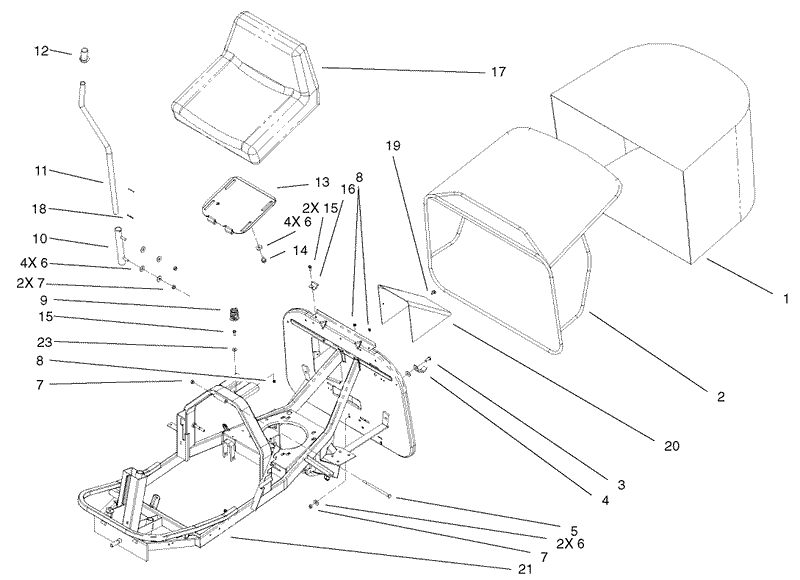 Seat and Rear Bag Assembly
