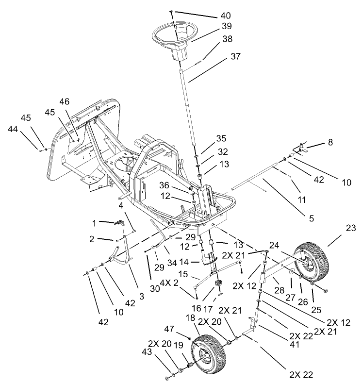 Front Axle and Steering Assembly