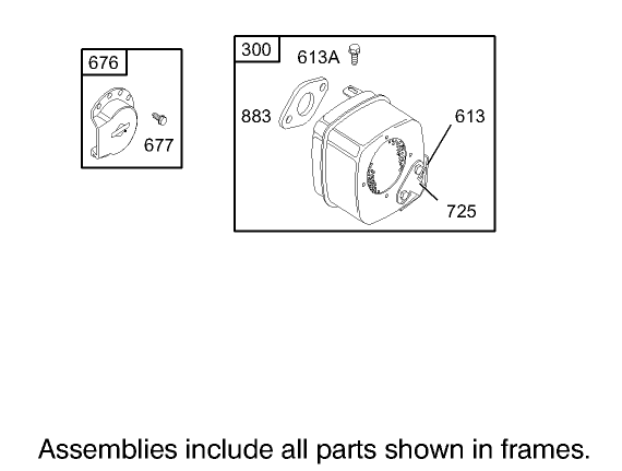 Muffler and Fuel Tank Assembly Engine Briggs and Stratton Model 28M707 1127 E1