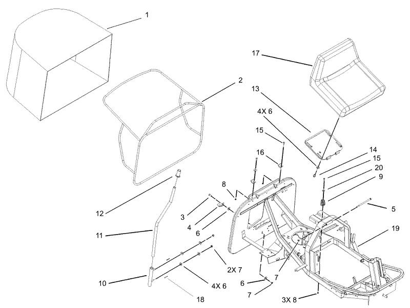 Seat and Rear Bag Assembly
