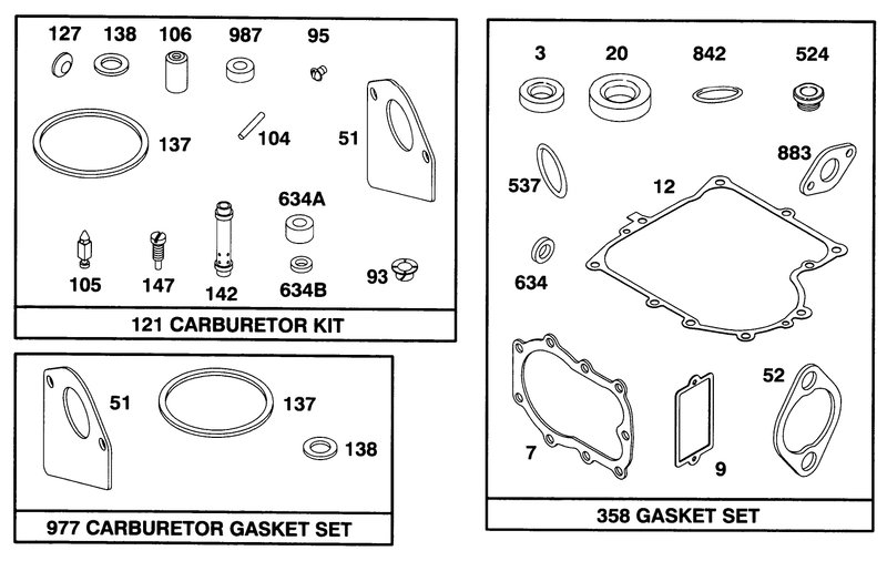 Engine Briggs and Stratton Model 28m707 0127 01