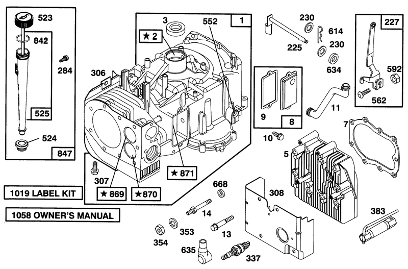 Engine Briggs and Stratton Model 28m707 0127 01