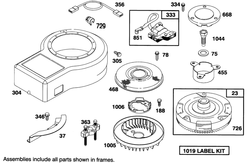 Engine Briggs and Stratton Model 283707 0160 01