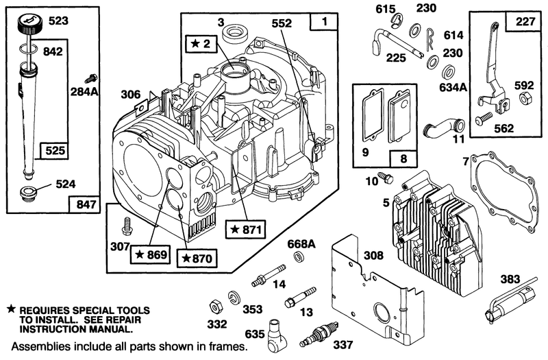 Engine Briggs and Stratton Model 283707 0160 01