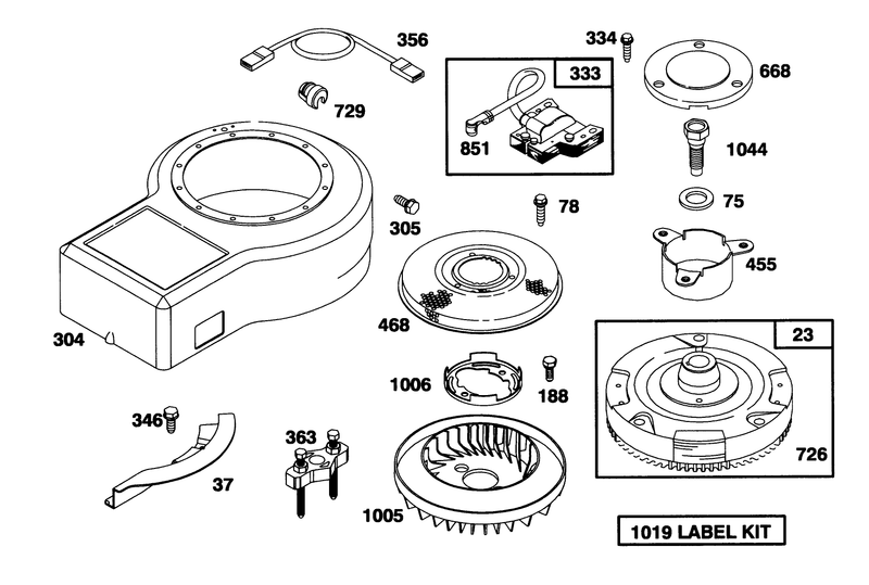 Engine Briggs and Stratton Model 283707 0160 01