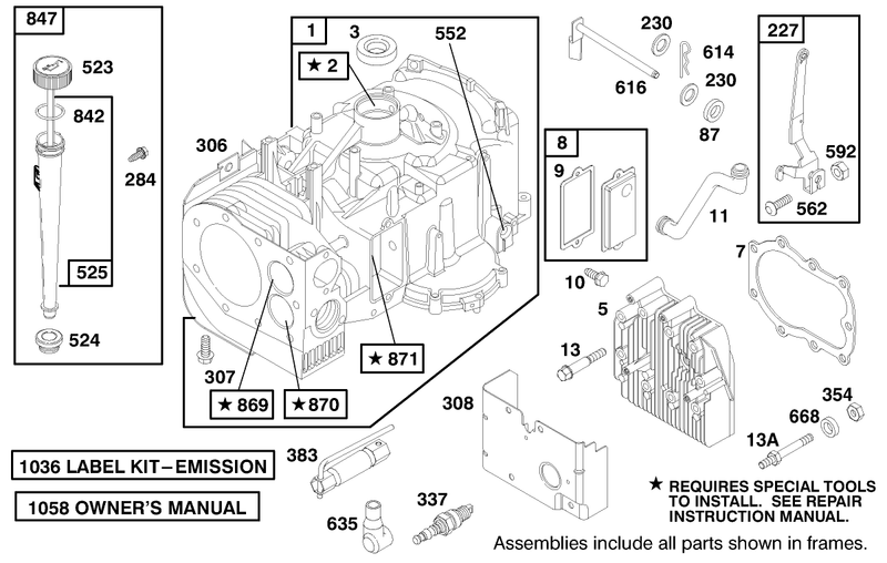 Engine Briggs and Stratton Model 28m707 1182 E1