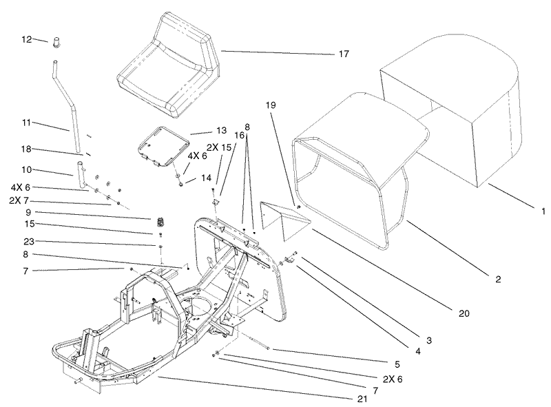 Seat and Rear Bag Assembly